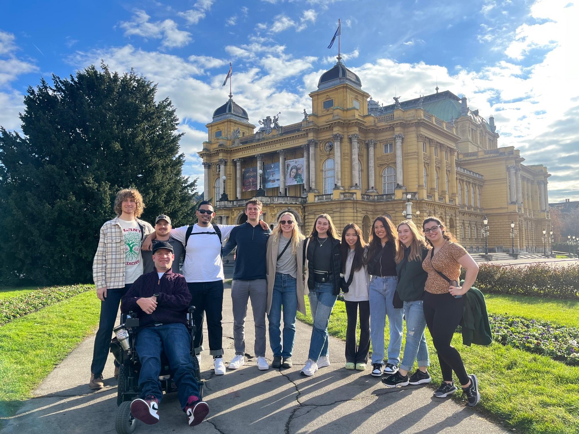 Group in front of museum Zagreb January 2023